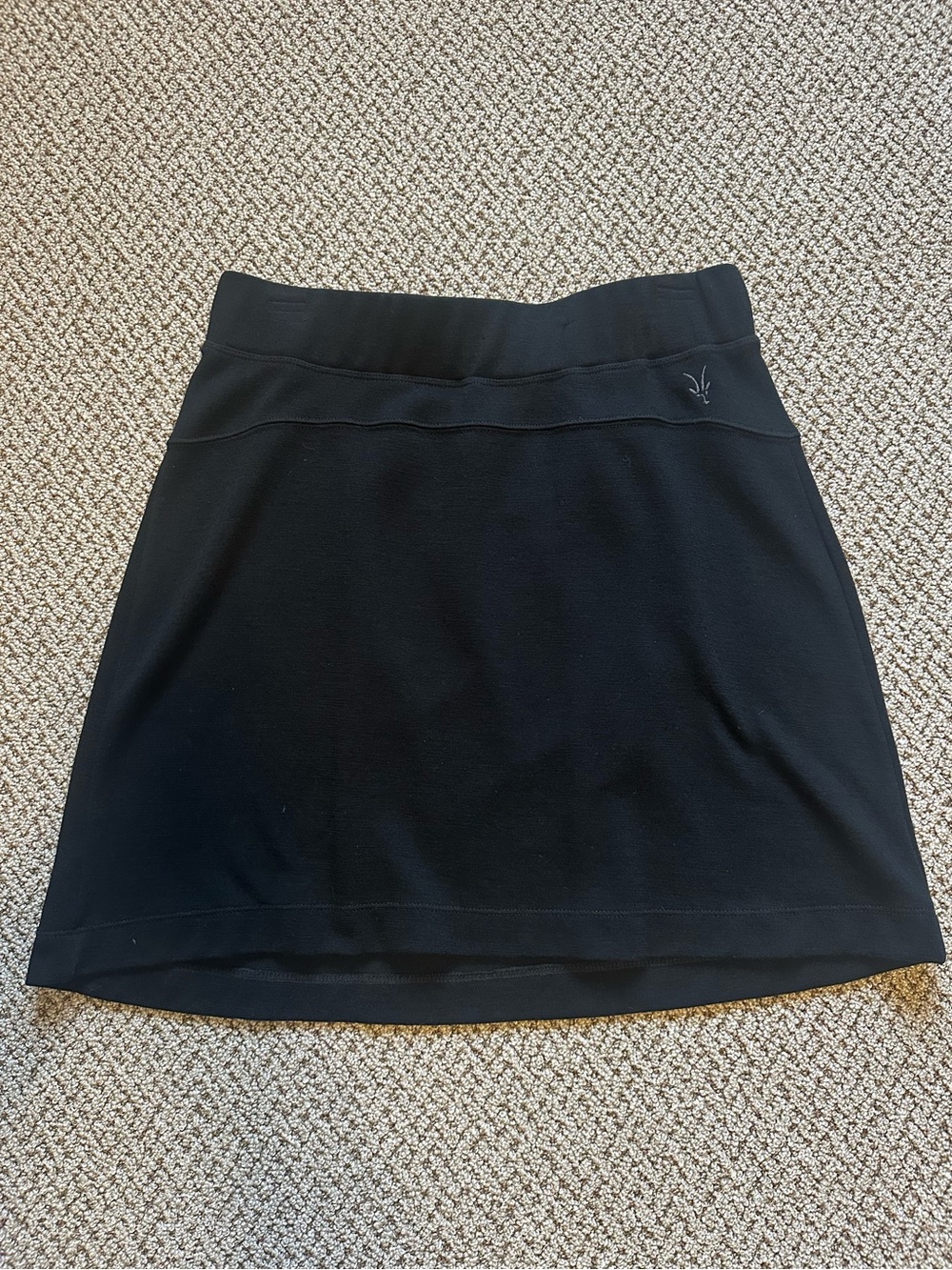 ibex Black Merino Wool Blend Skirt